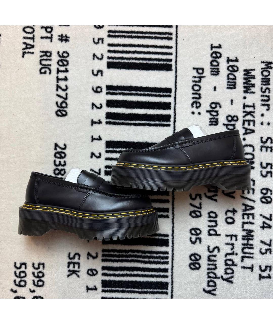 DR. MARTENS Черные кожаные лоферы, фото 6