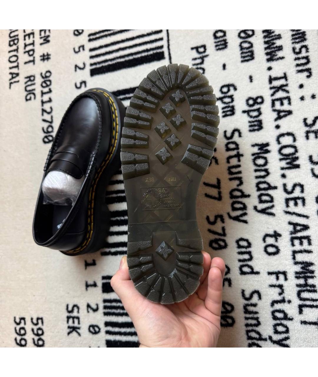 DR. MARTENS Черные кожаные лоферы, фото 5