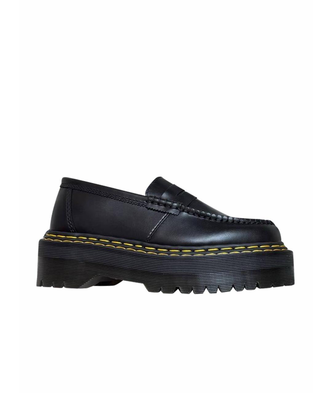 DR. MARTENS Черные кожаные лоферы, фото 1