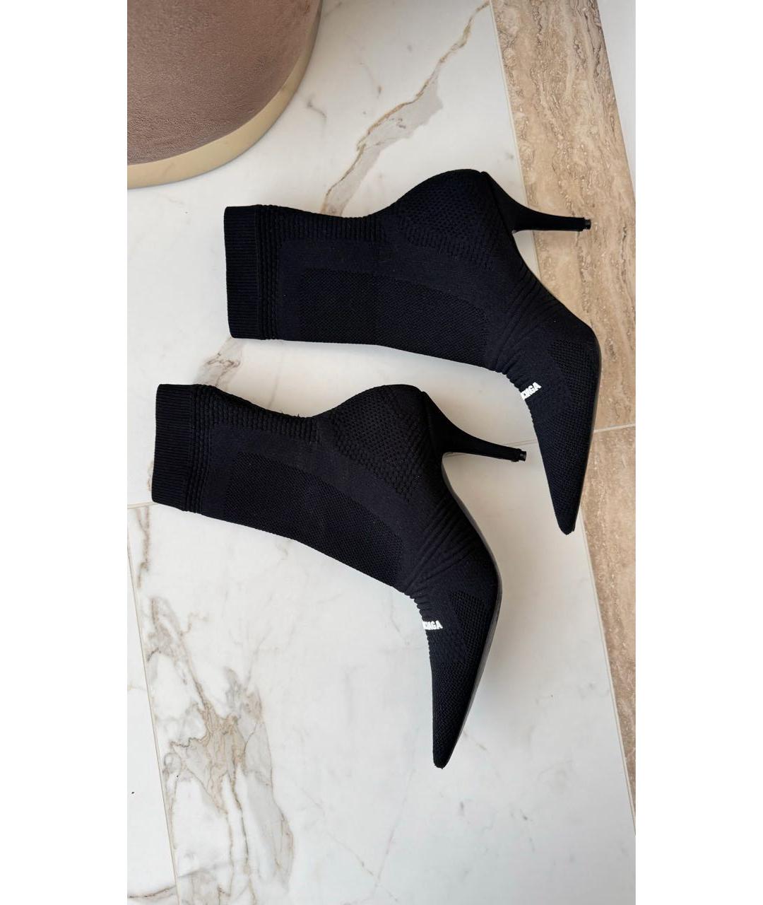 BALENCIAGA Черные текстильные ботильоны, фото 7