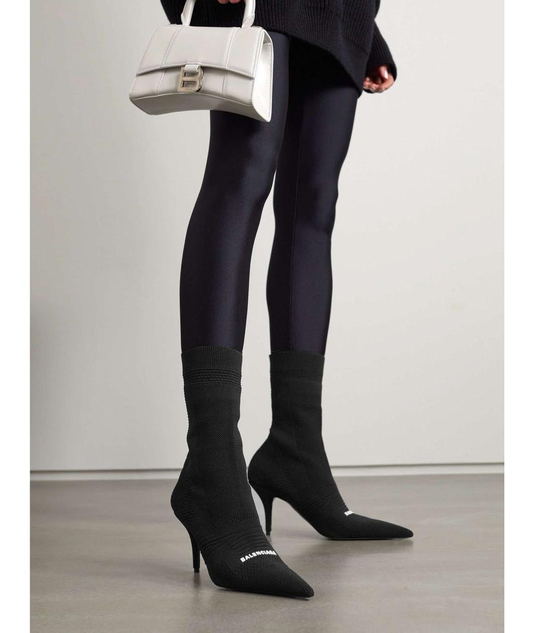 BALENCIAGA Черные текстильные ботильоны, фото 5