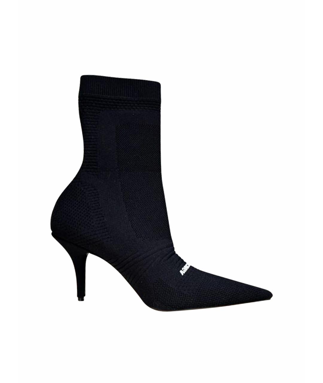 BALENCIAGA Черные текстильные ботильоны, фото 1