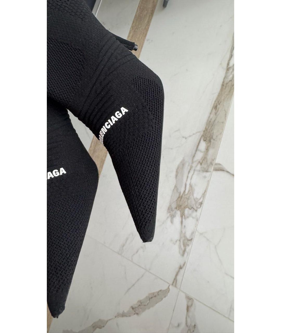 BALENCIAGA Черные текстильные ботильоны, фото 4