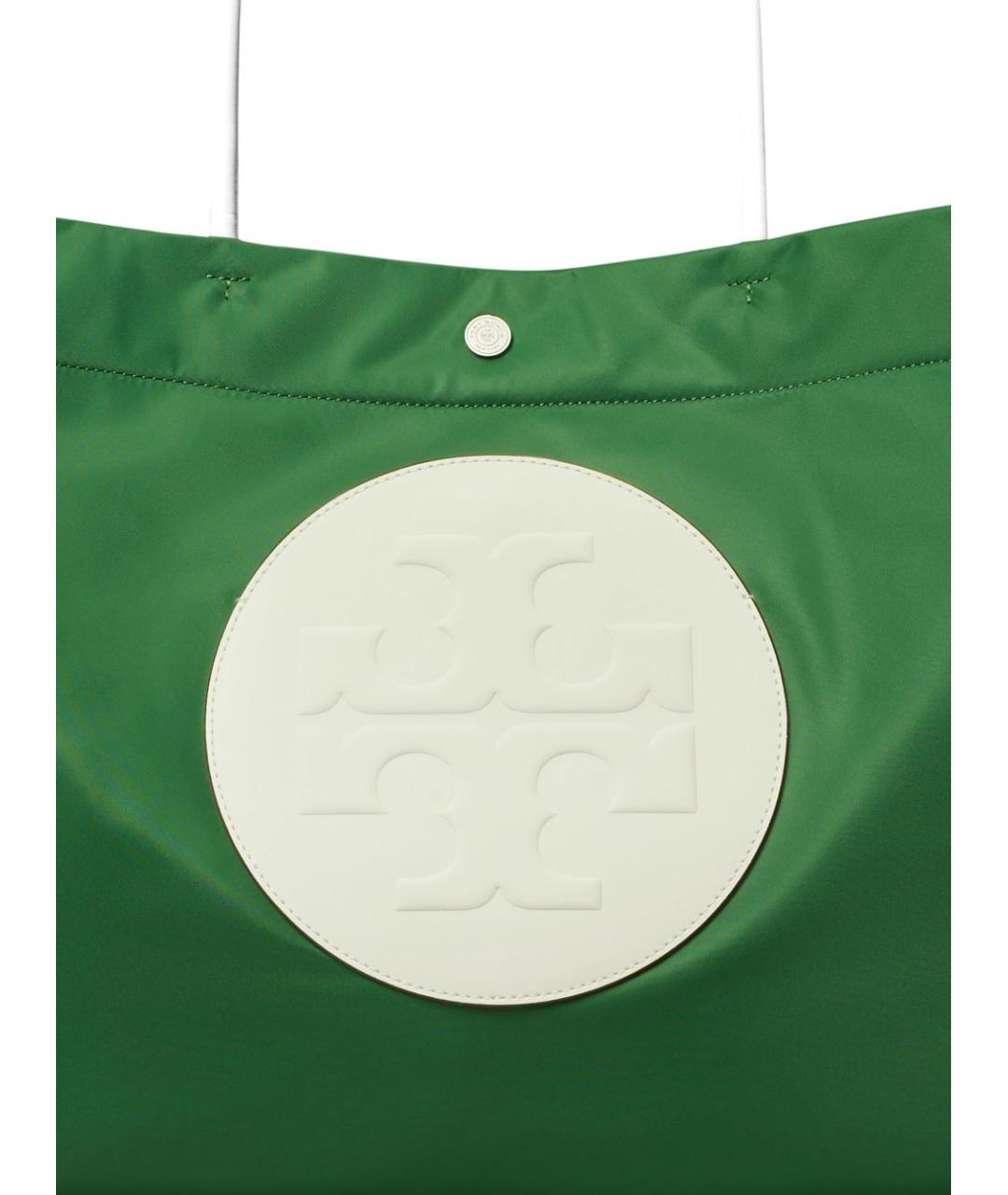TORY BURCH Зеленая тканевая сумка тоут, фото 3