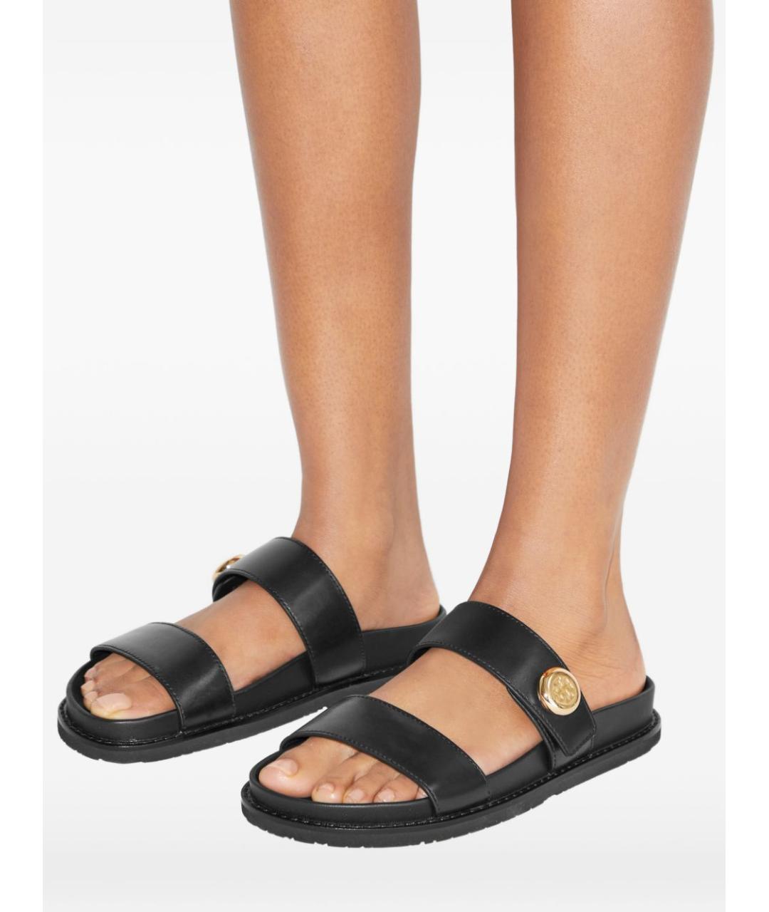 TORY BURCH Черные кожаные сандалии, фото 2