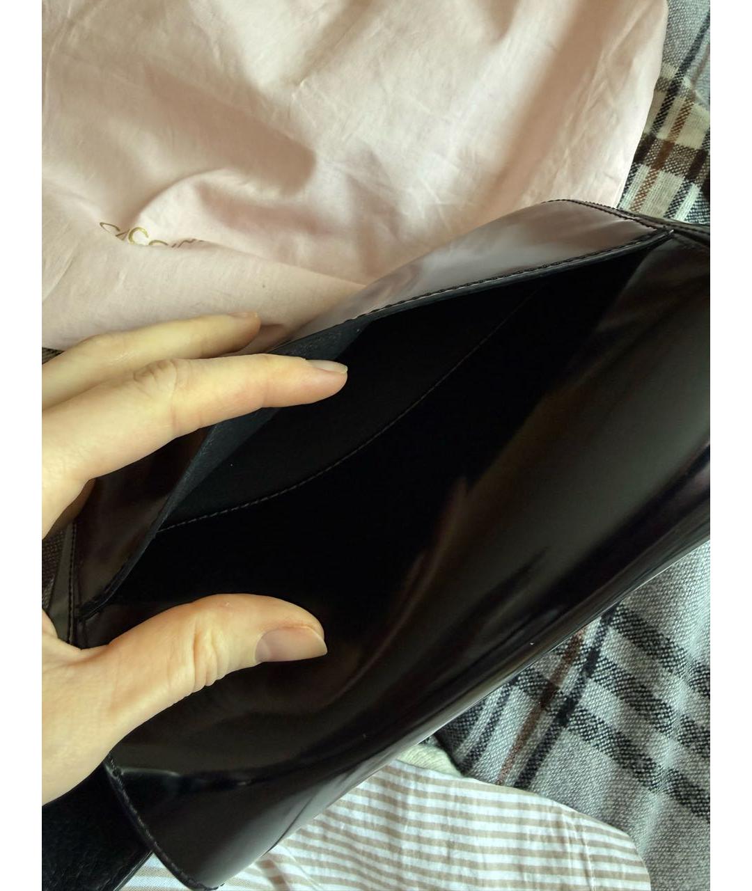 COCCINELLE Черная сумка с короткими ручками из лакированной кожи, фото 7