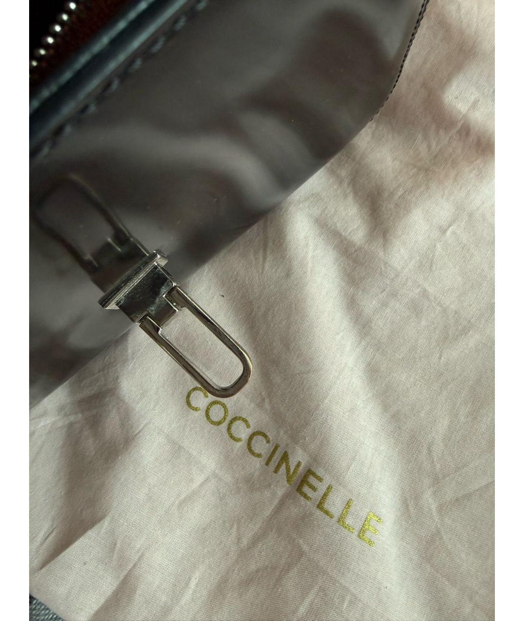 COCCINELLE Черная сумка с короткими ручками из лакированной кожи, фото 6