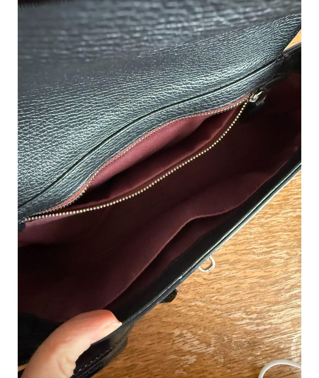 COCCINELLE Черная сумка с короткими ручками из лакированной кожи, фото 4