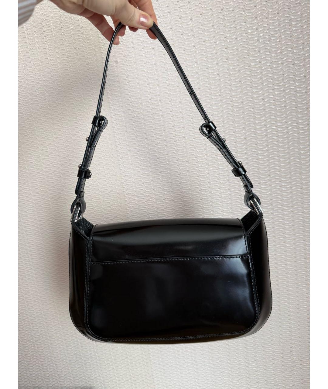 COCCINELLE Черная сумка с короткими ручками из лакированной кожи, фото 3