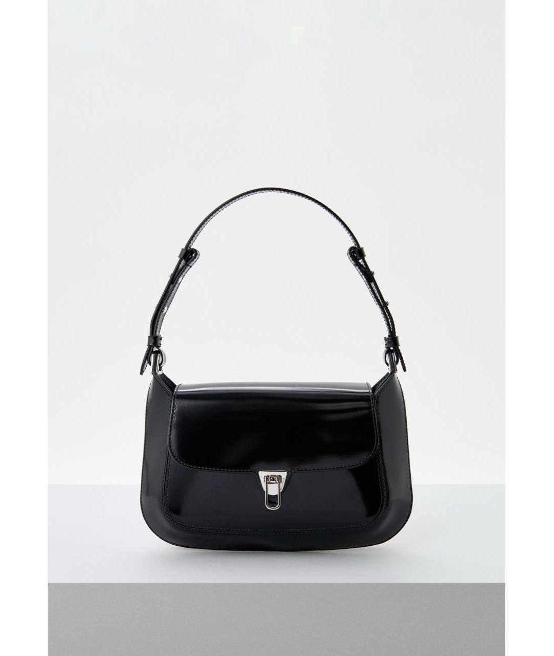 COCCINELLE Черная сумка с короткими ручками из лакированной кожи, фото 9