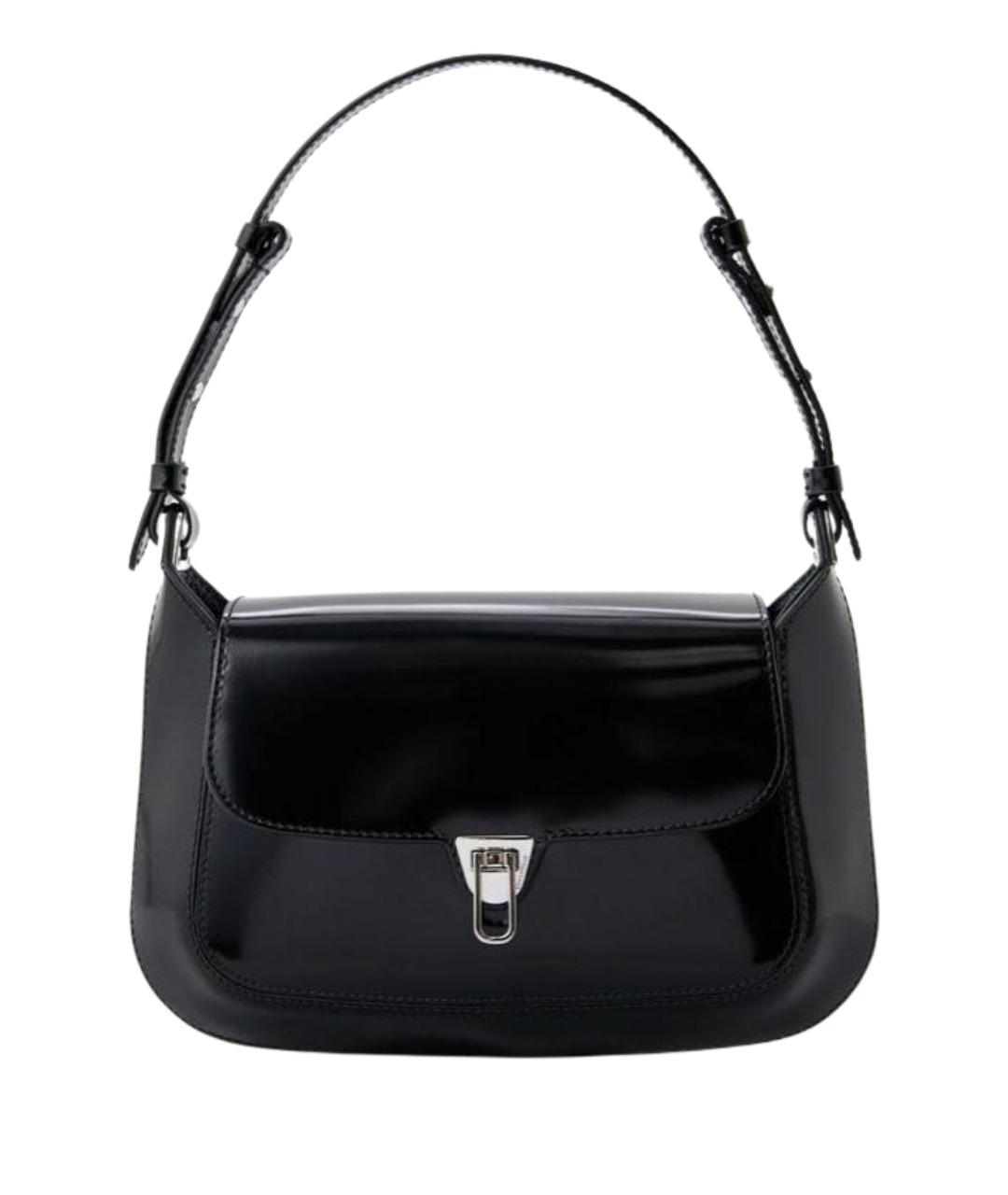 COCCINELLE Черная сумка с короткими ручками из лакированной кожи, фото 1