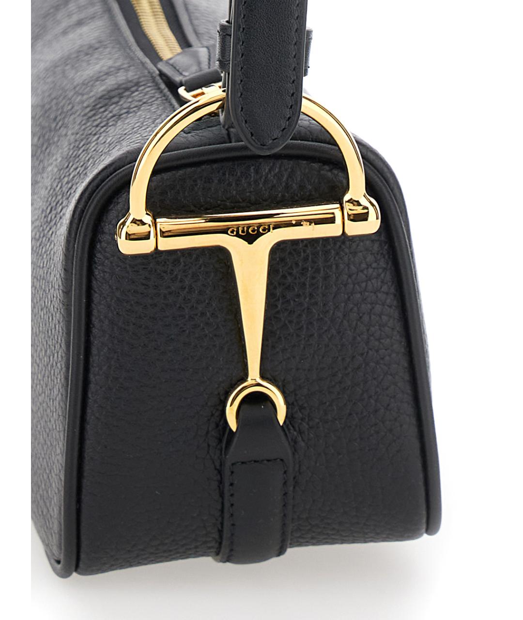 GUCCI Черная кожаная сумка через плечо, фото 3