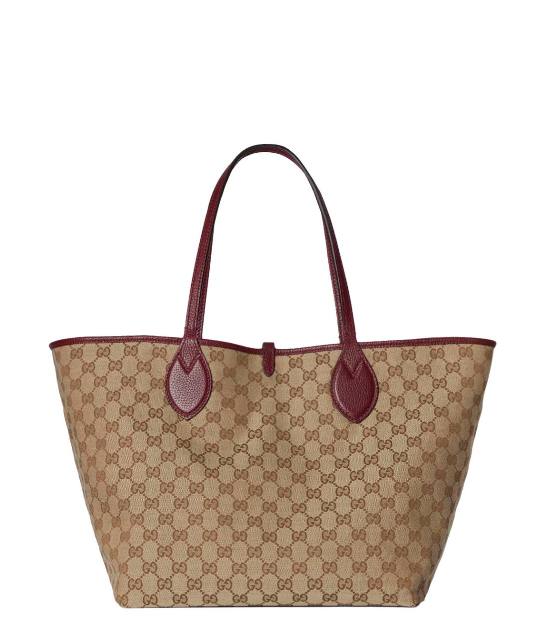 GUCCI Бордовая кожаная сумка тоут, фото 4