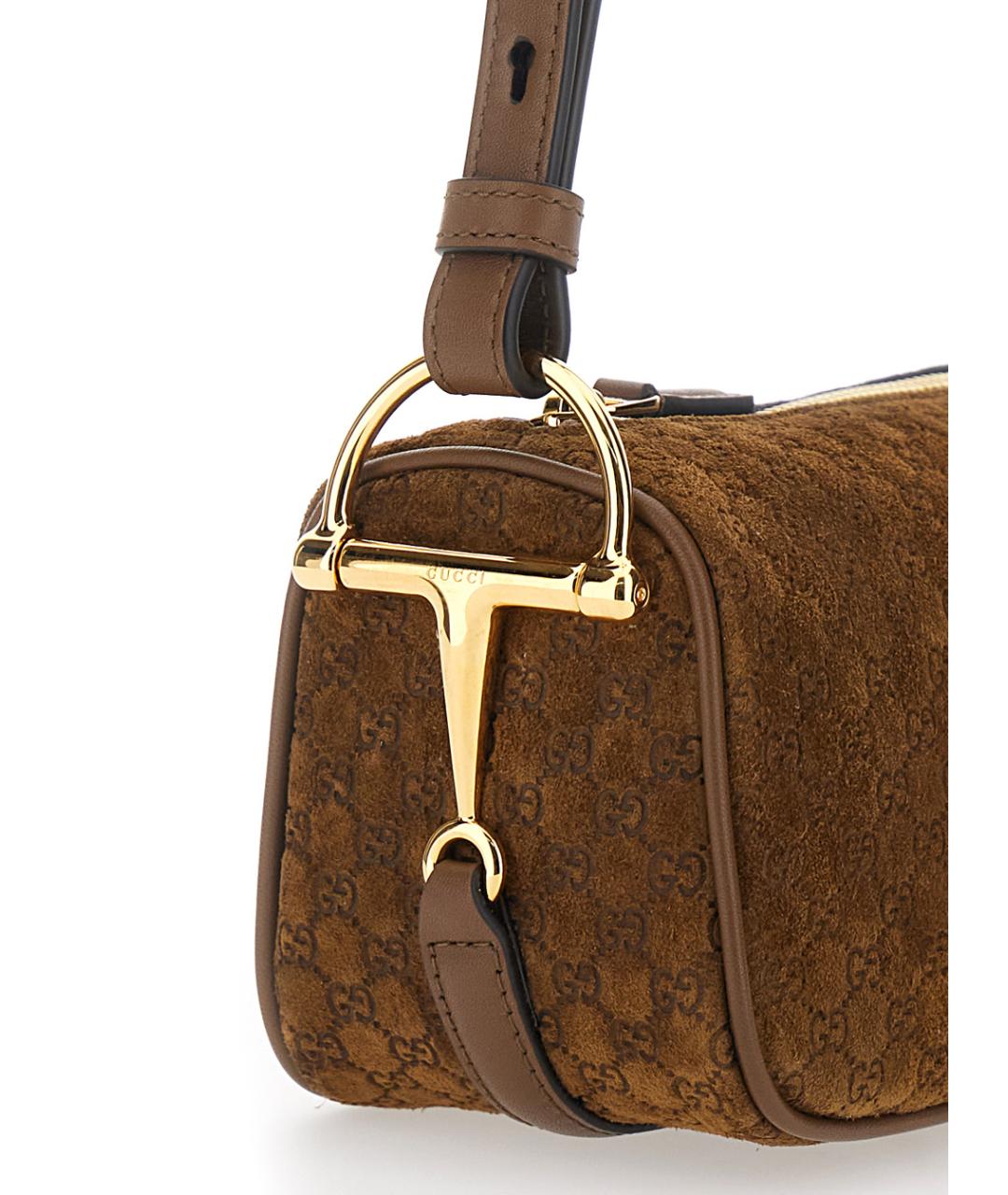 GUCCI Коричневая замшевая сумка через плечо, фото 3