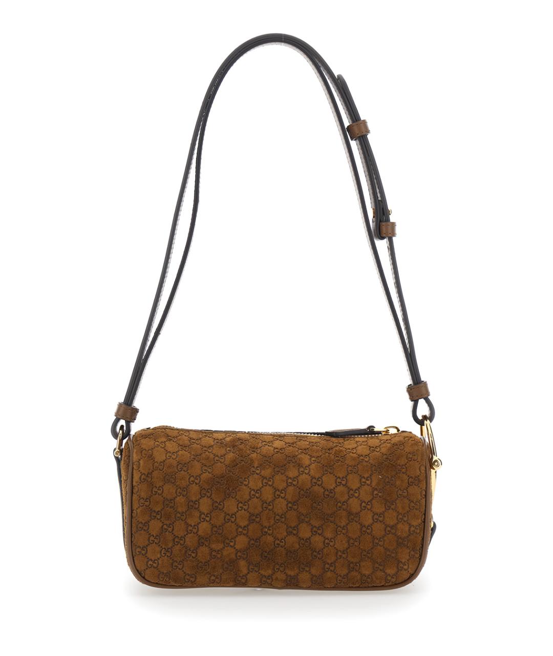 GUCCI Коричневая замшевая сумка через плечо, фото 2