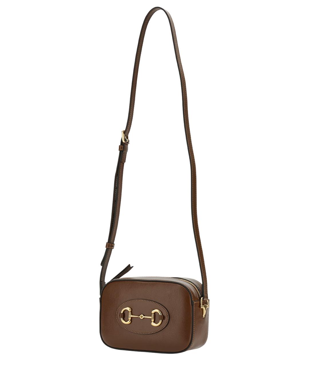 GUCCI Коричневая кожаная сумка через плечо, фото 2