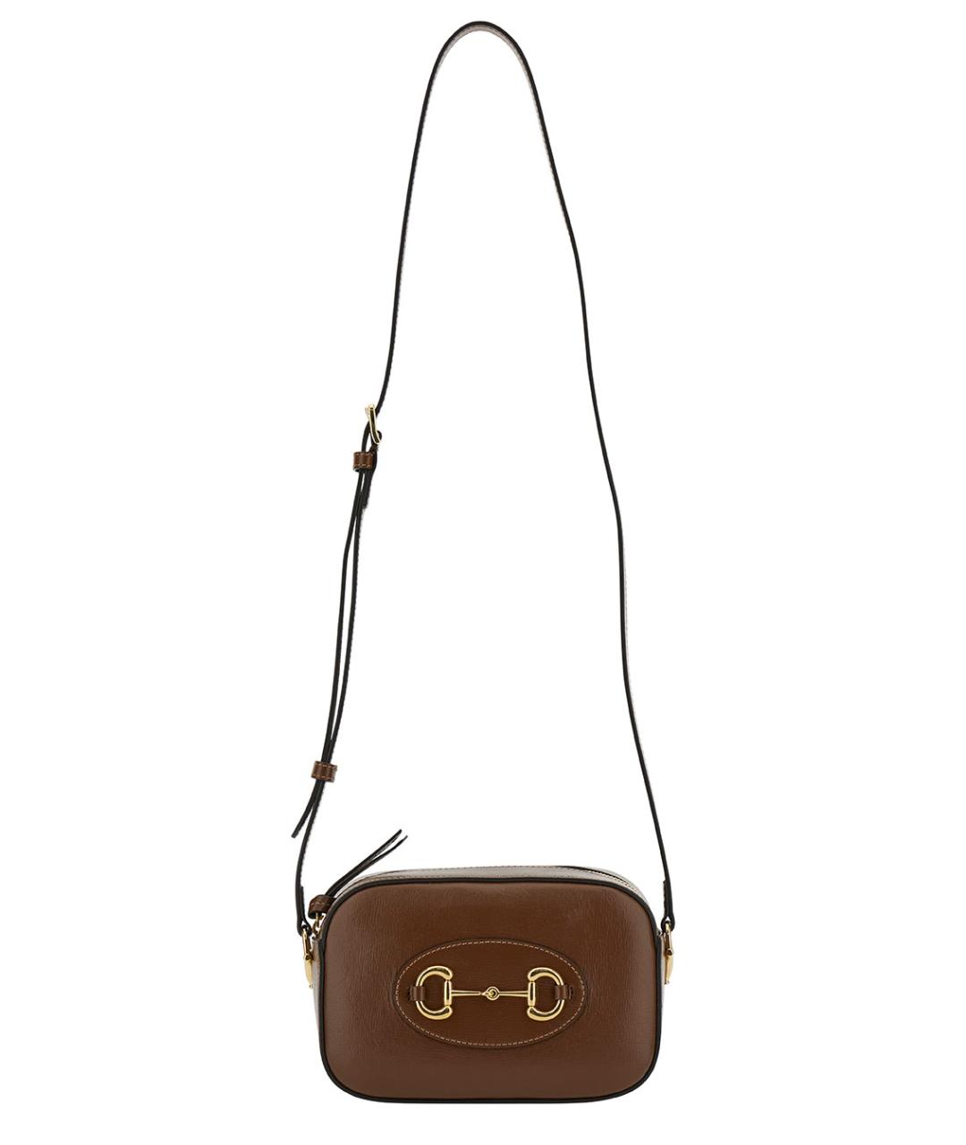 GUCCI Коричневая кожаная сумка через плечо, фото 1