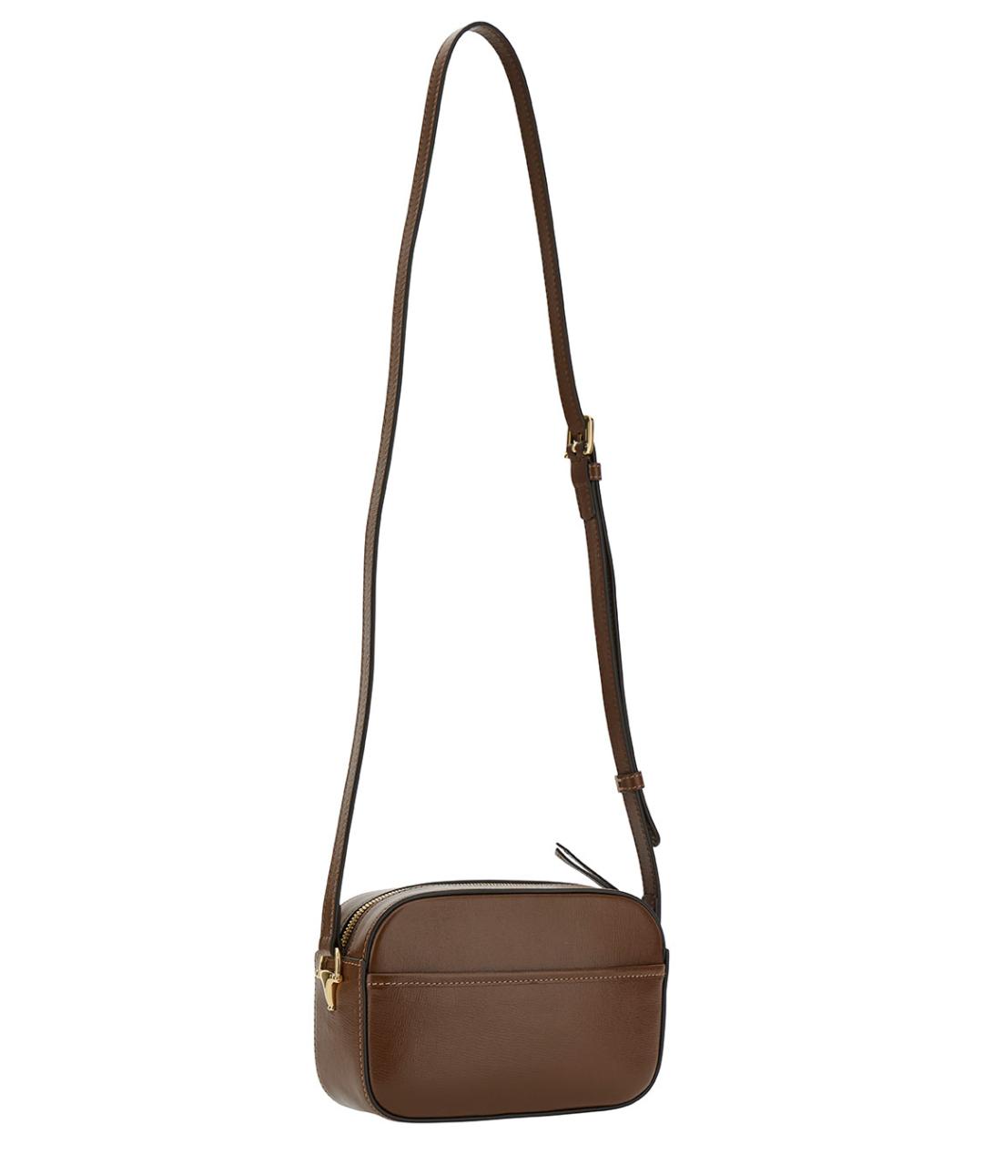 GUCCI Коричневая кожаная сумка через плечо, фото 3