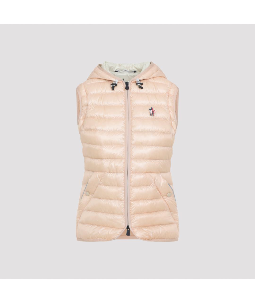 MONCLER GRENOBLE Розовый полиамидовый пуховик, фото 4