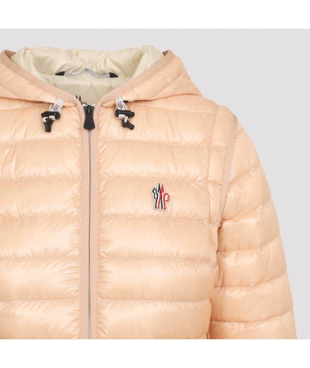 MONCLER GRENOBLE Розовый полиамидовый пуховик, фото 5
