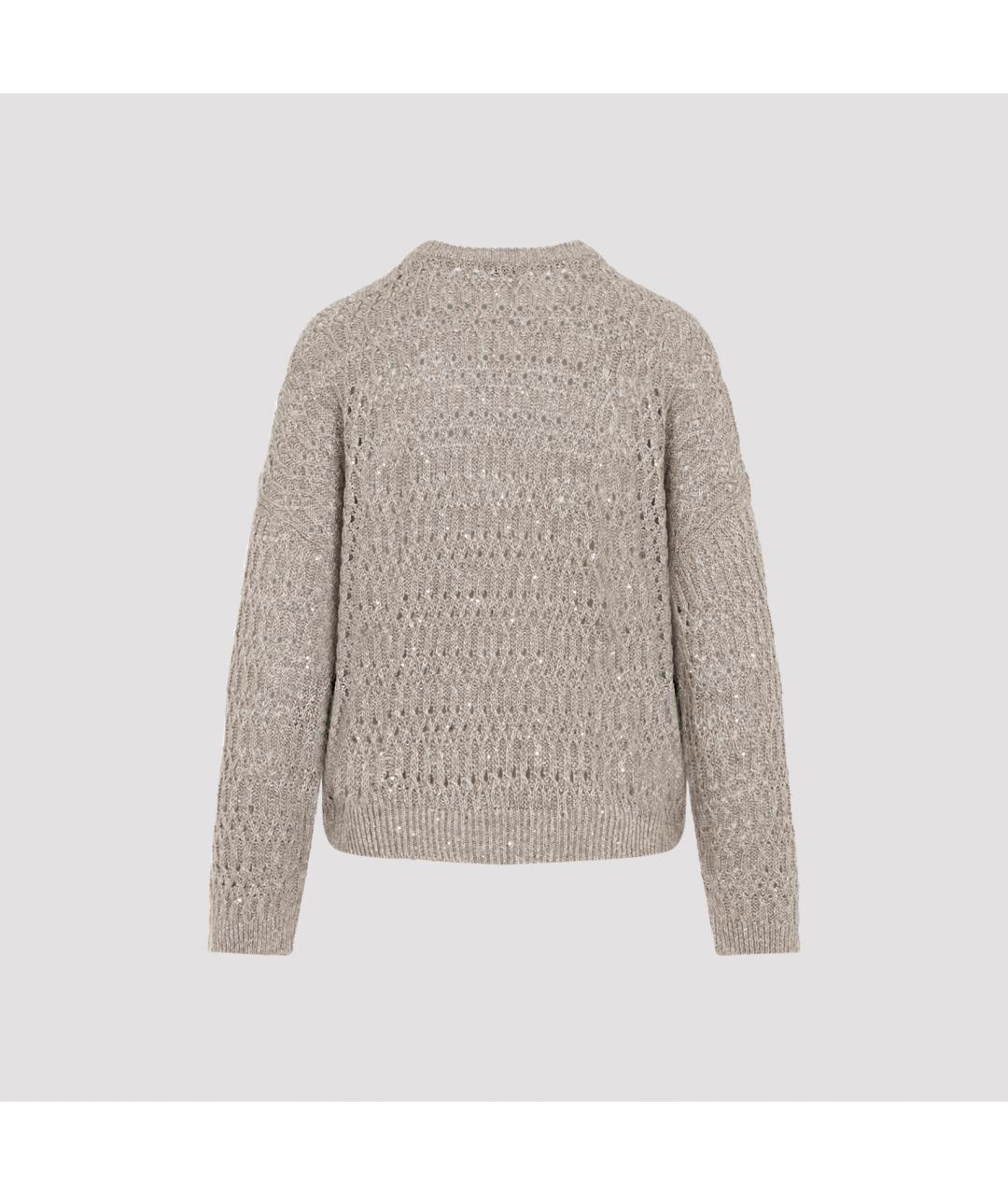 BRUNELLO CUCINELLI Бежевый льняной джемпер / свитер, фото 2