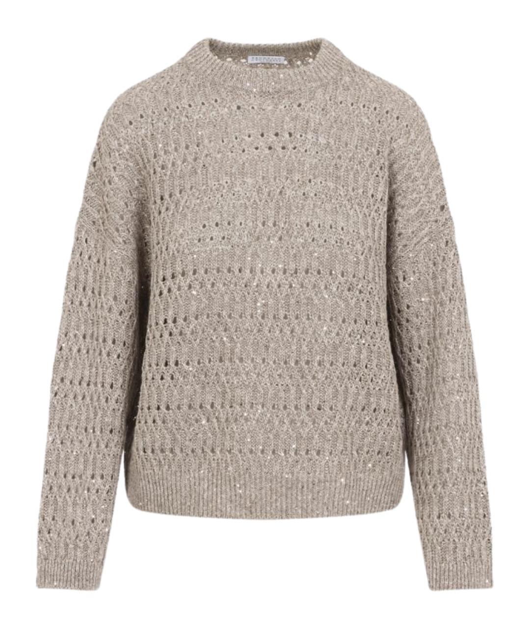 BRUNELLO CUCINELLI Бежевый льняной джемпер / свитер, фото 1