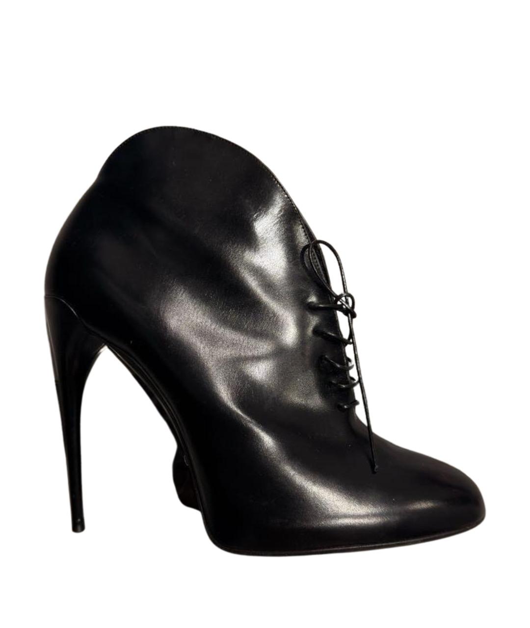 GUCCI Черные кожаные ботильоны, фото 1