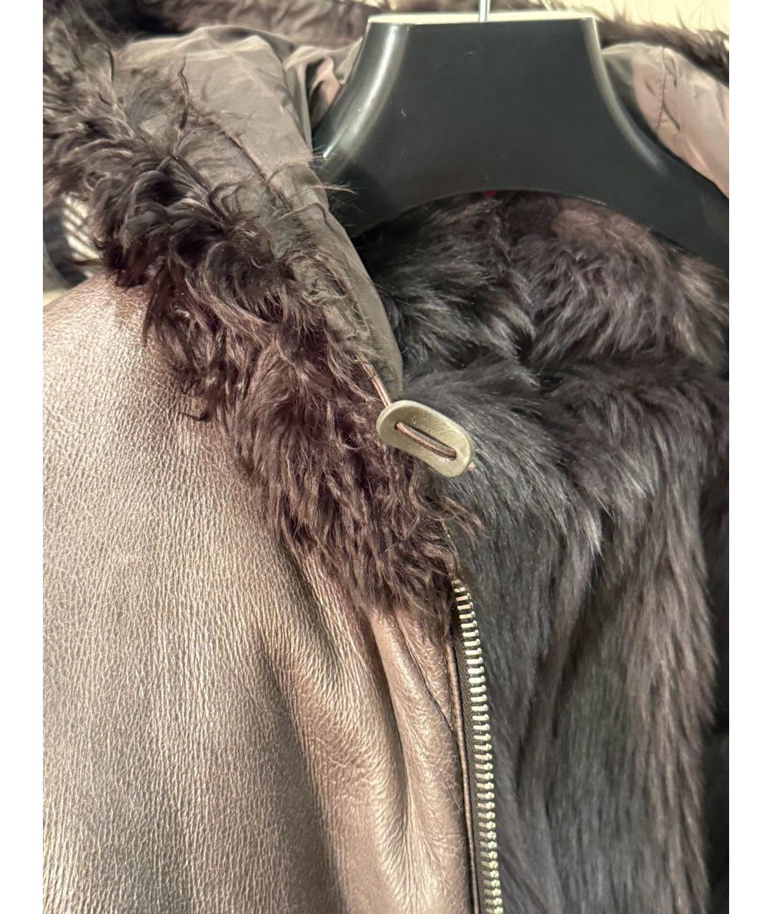 PRADA Коричневая кожаная дубленка, фото 5