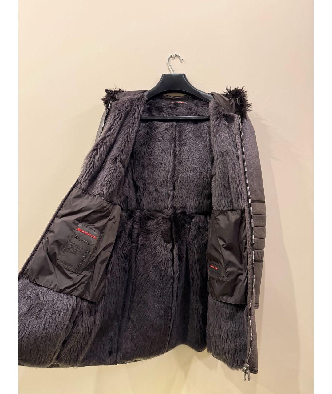 PRADA Коричневая кожаная дубленка, фото 3