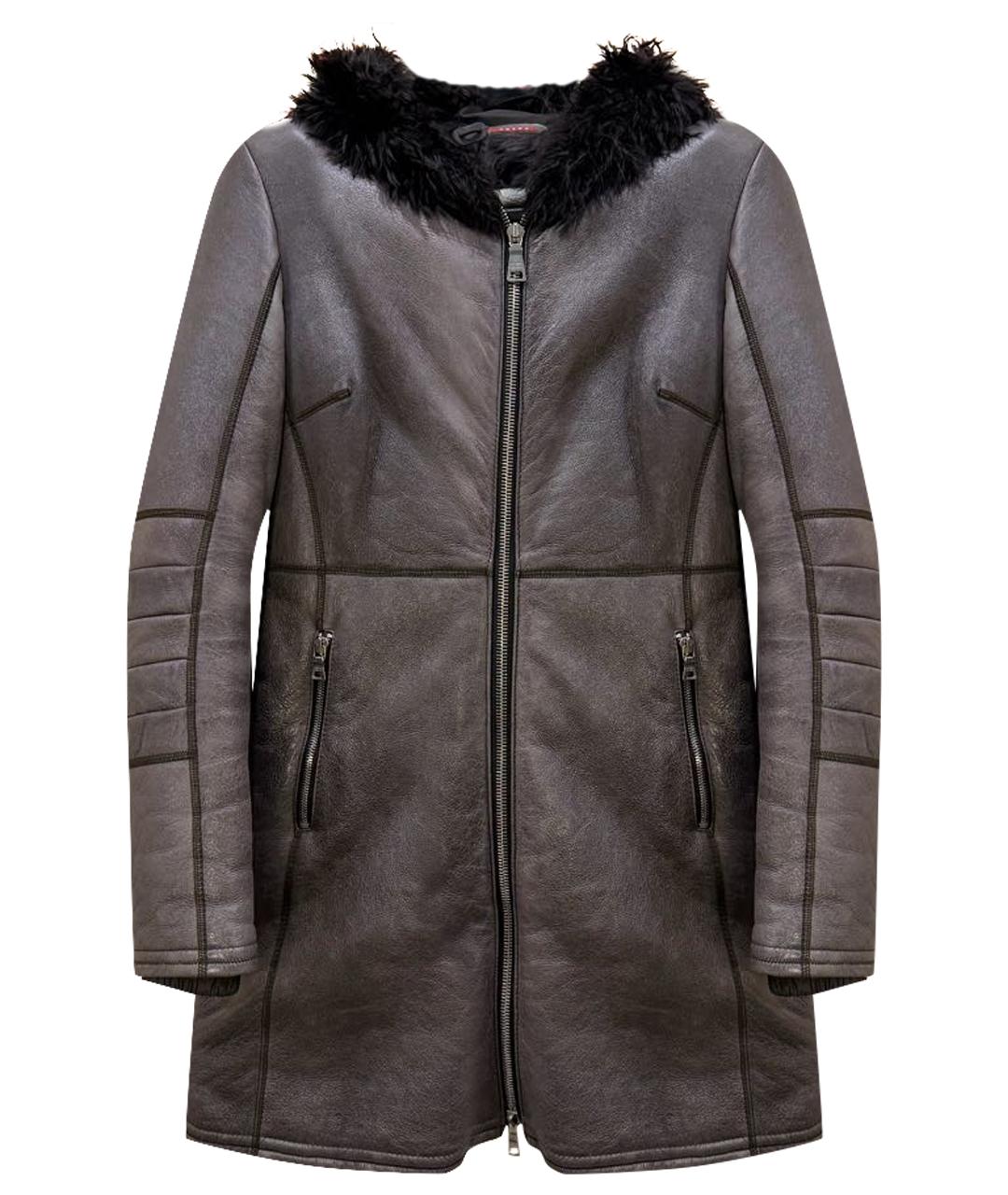 PRADA Коричневая кожаная дубленка, фото 1