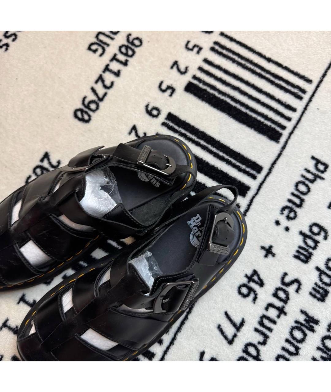 DR. MARTENS Черные кожаные сандалии, фото 4