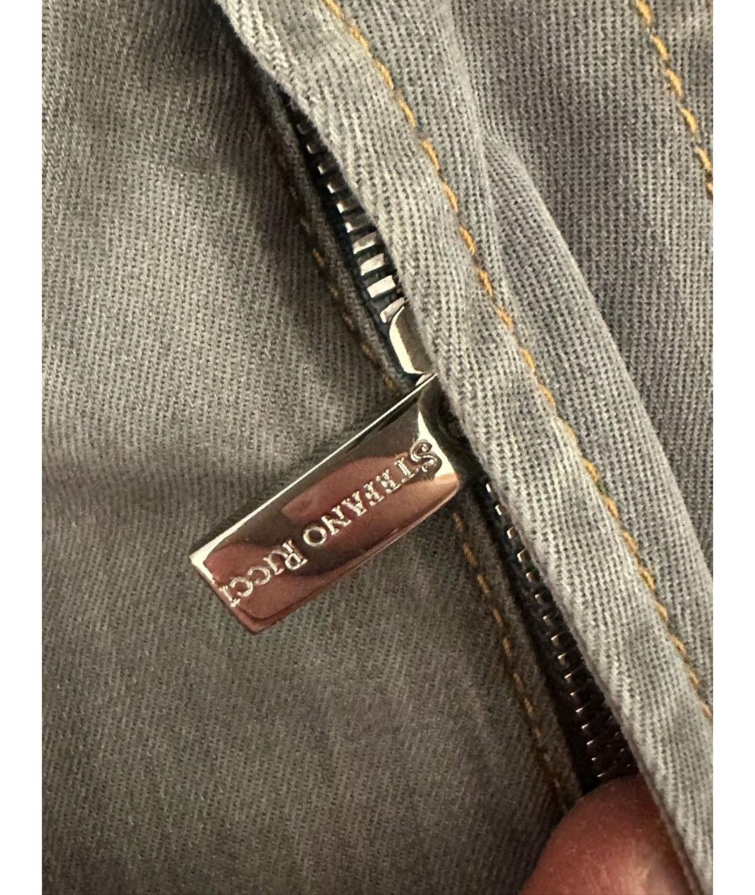 STEFANO RICCI Серые хлопко-эластановые прямые джинсы, фото 4