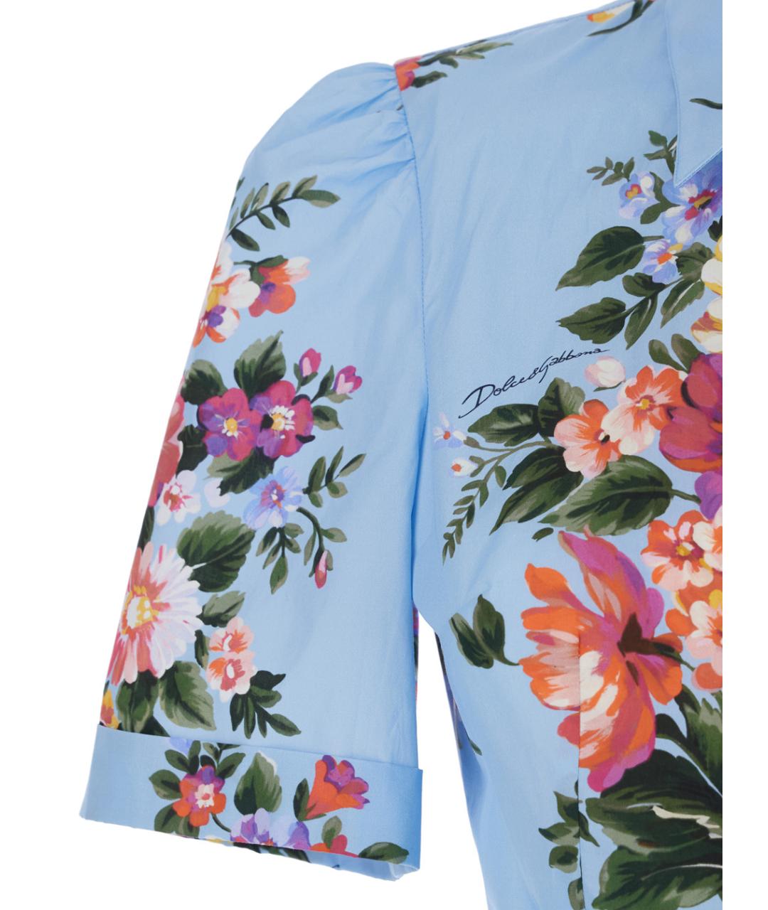 DOLCE&GABBANA Синее хлопковое повседневное платье, фото 3