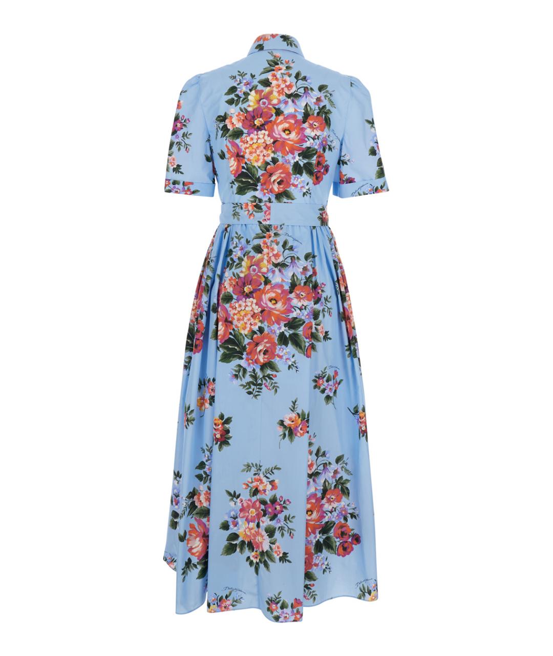 DOLCE&GABBANA Синее хлопковое повседневное платье, фото 2