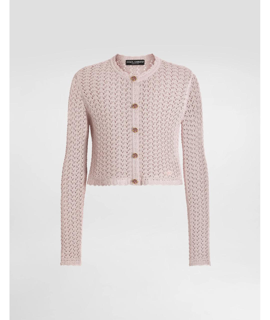 DOLCE&GABBANA Розовый вискозный кардиган, фото 4