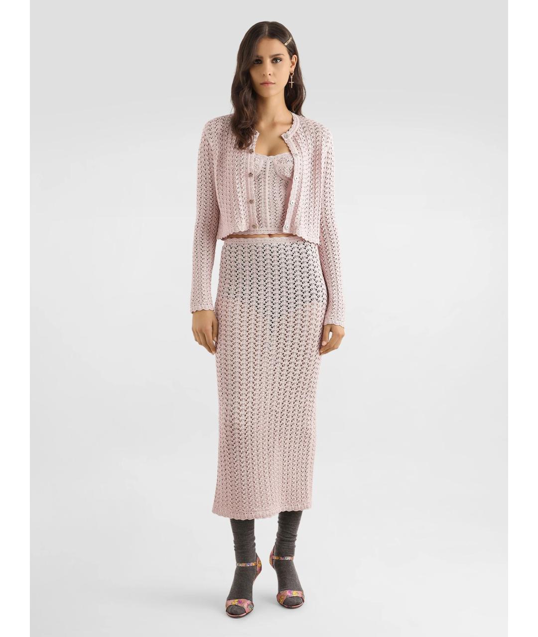 DOLCE&GABBANA Розовый вискозный кардиган, фото 2