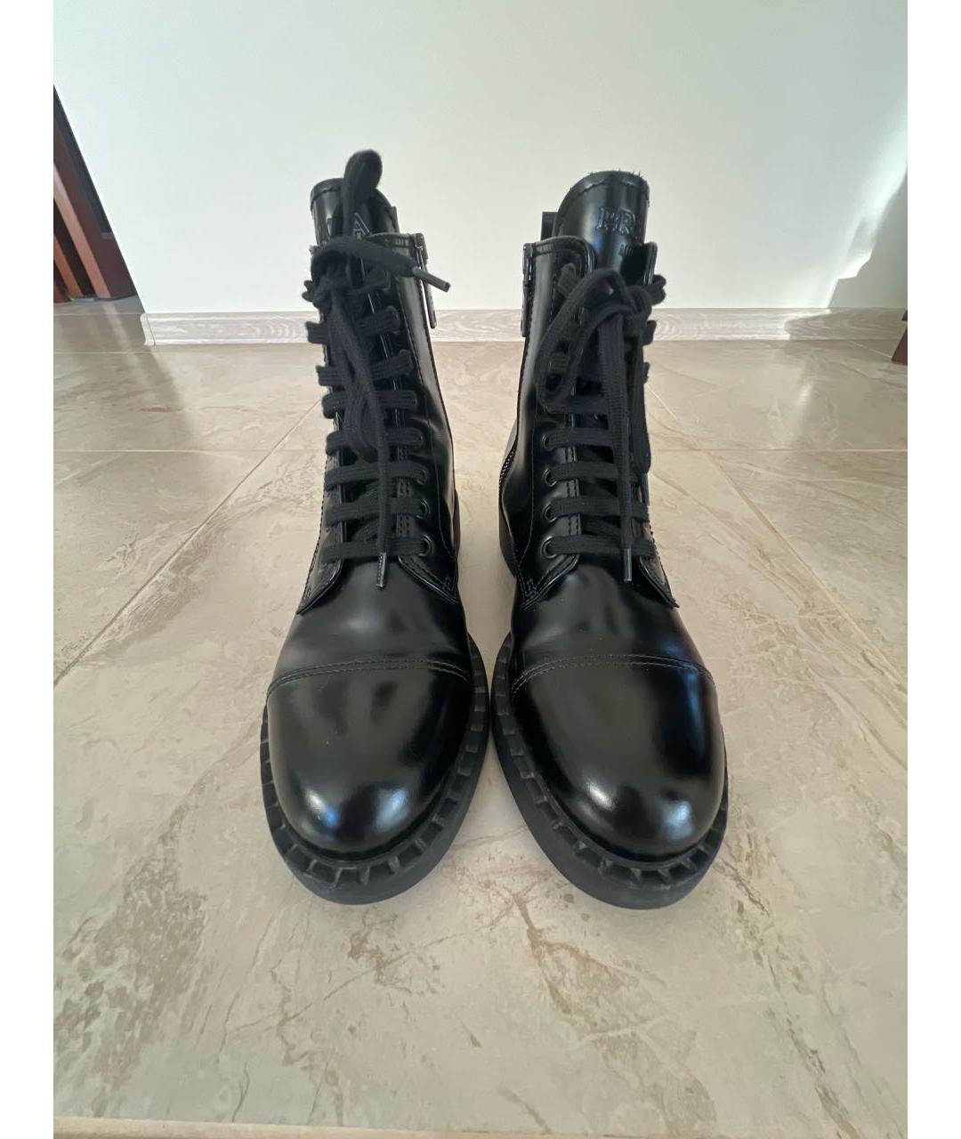 PRADA Черные кожаные ботинки, фото 3