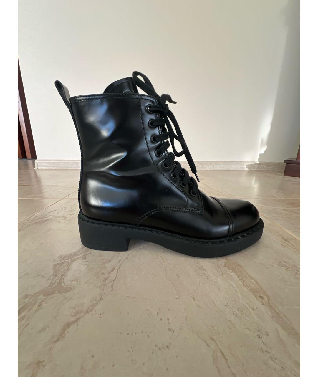 PRADA Черные кожаные ботинки, фото 2