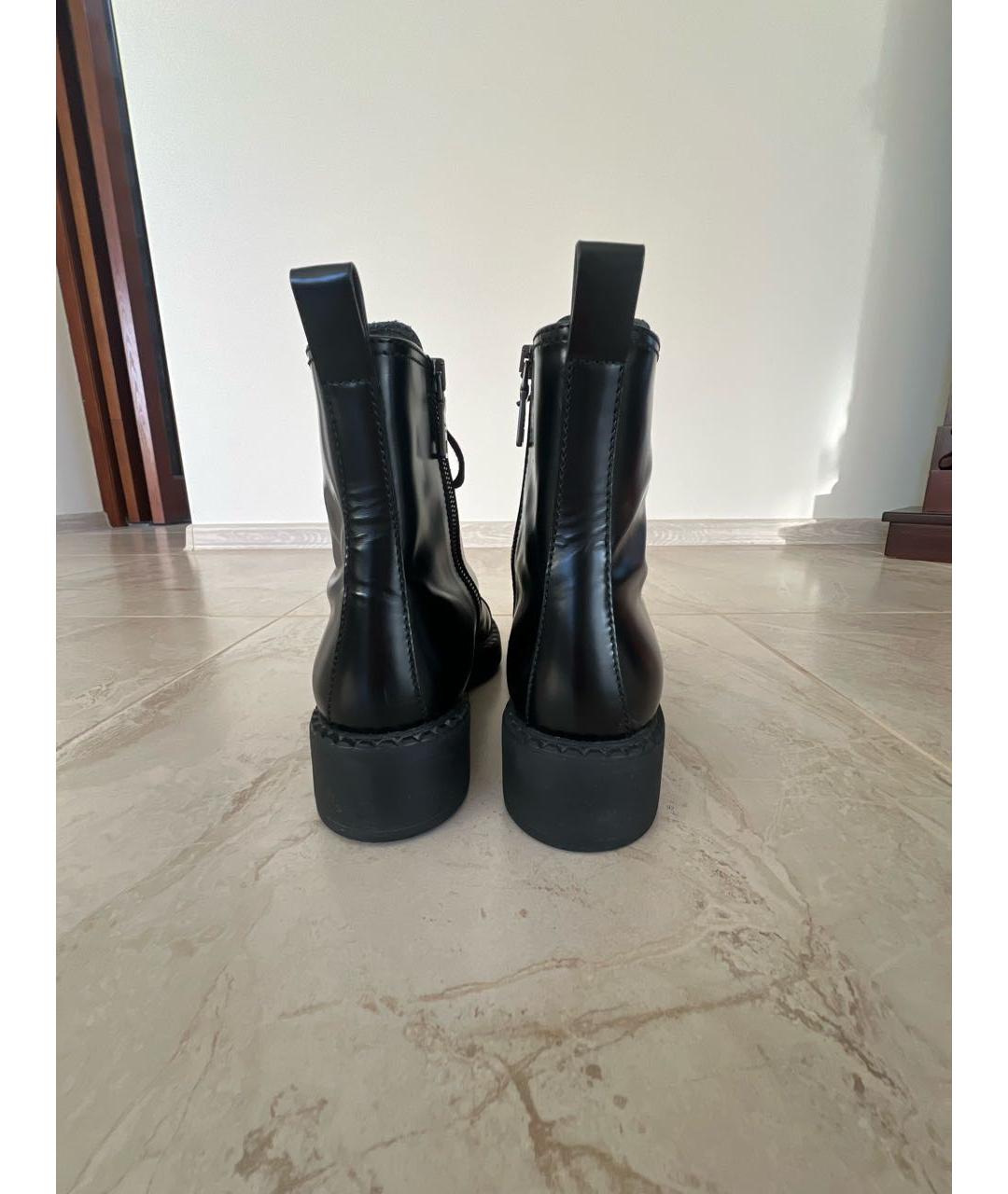 PRADA Черные кожаные ботинки, фото 4