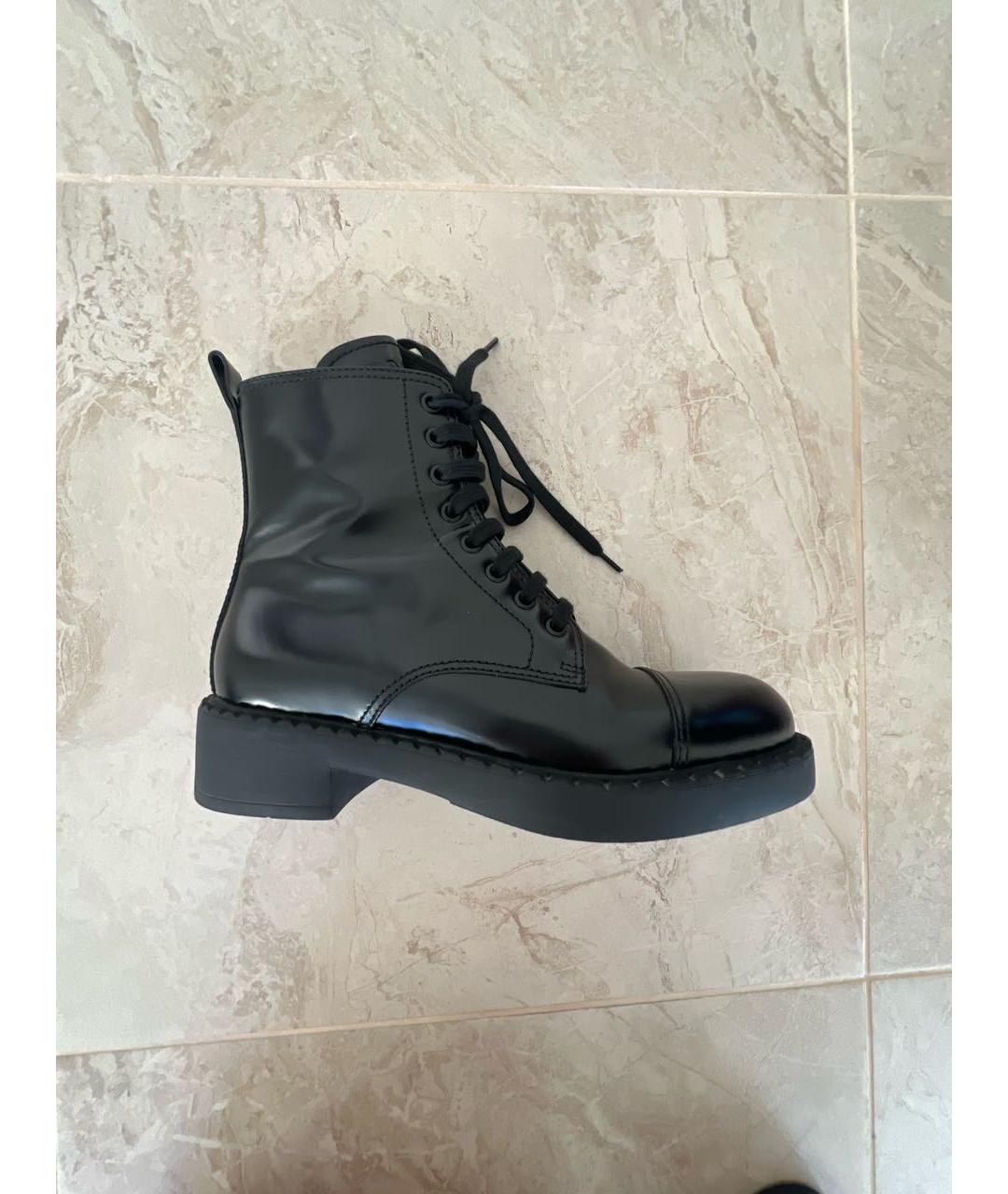 PRADA Черные кожаные ботинки, фото 8