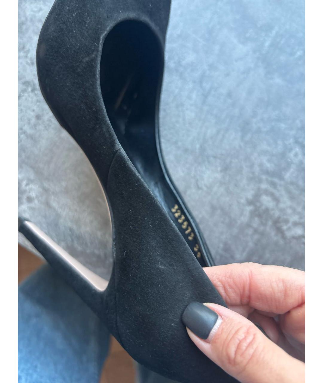 GUCCI Черные замшевые туфли, фото 7