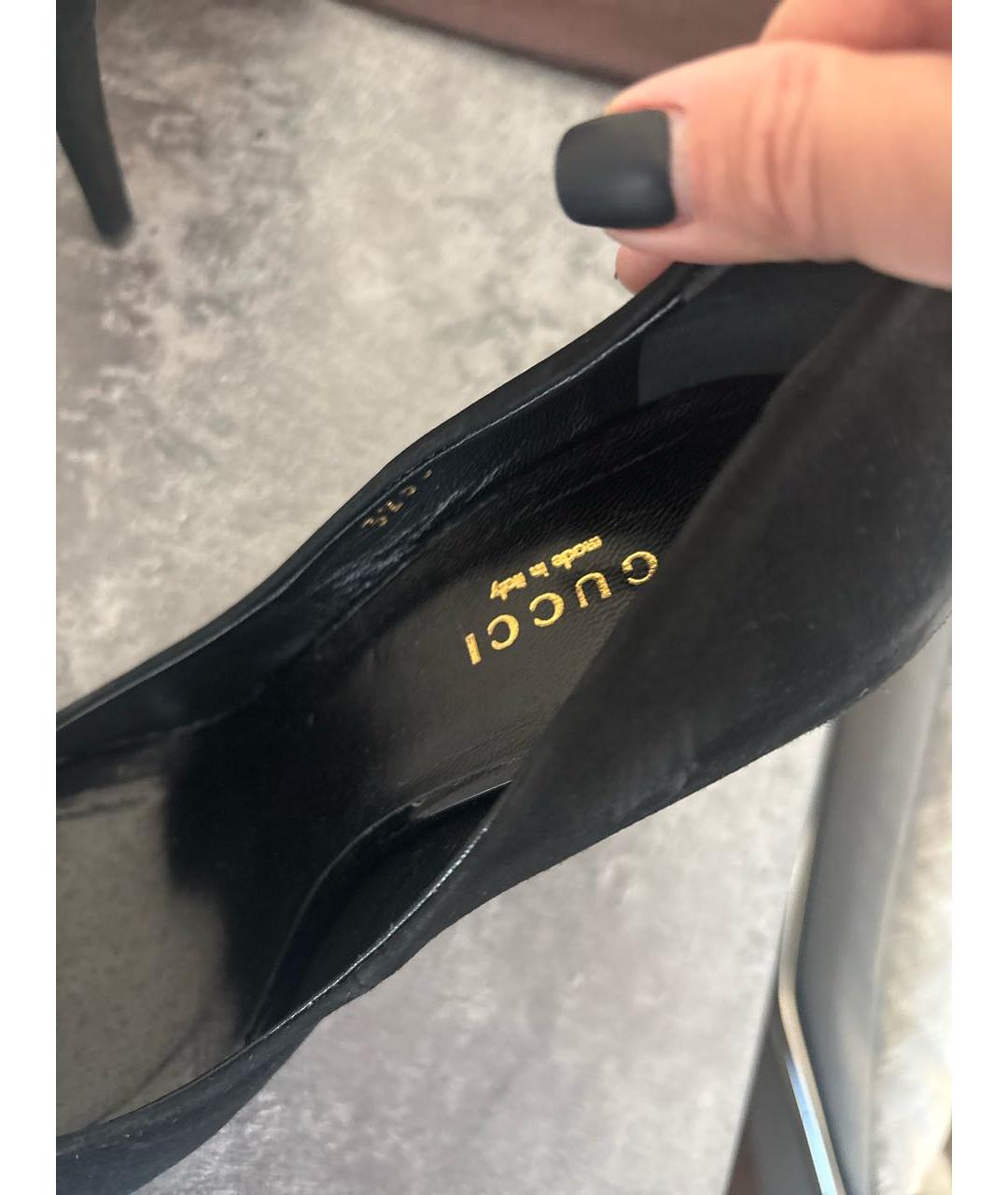 GUCCI Черные замшевые туфли, фото 6
