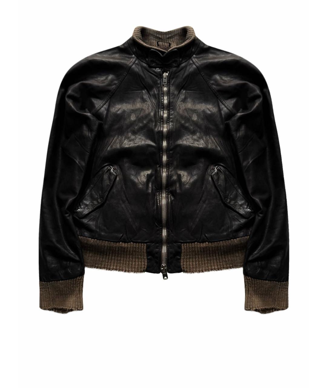 GIORGIO BRATO Черная кожаная куртка, фото 1