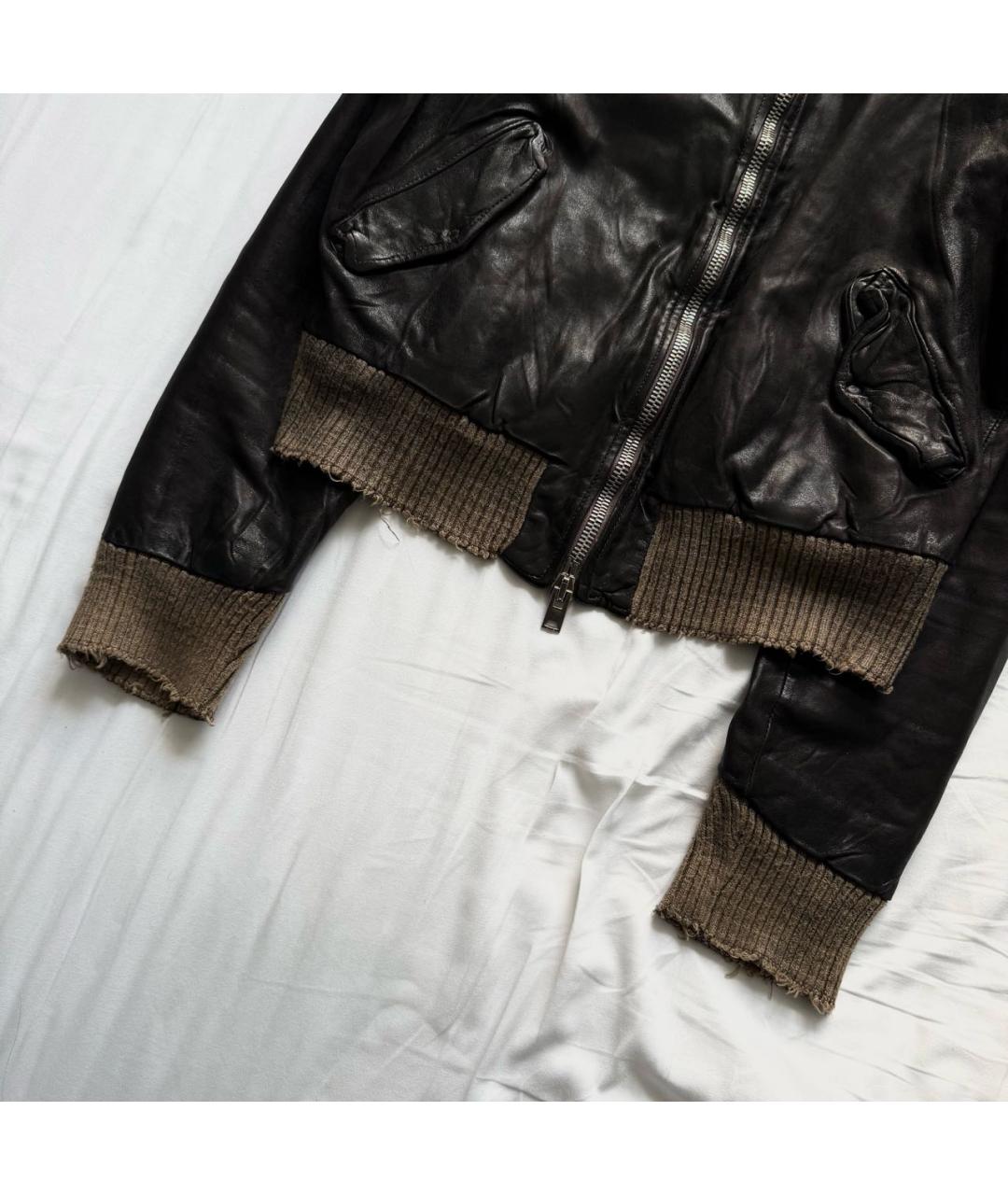GIORGIO BRATO Черная кожаная куртка, фото 4