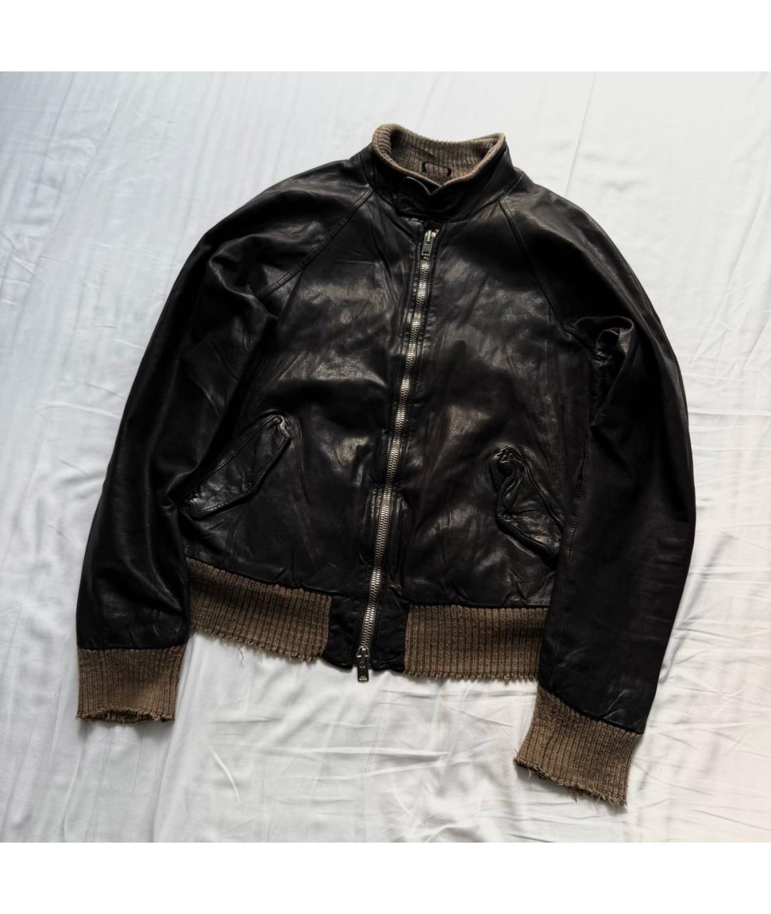 GIORGIO BRATO Черная кожаная куртка, фото 8