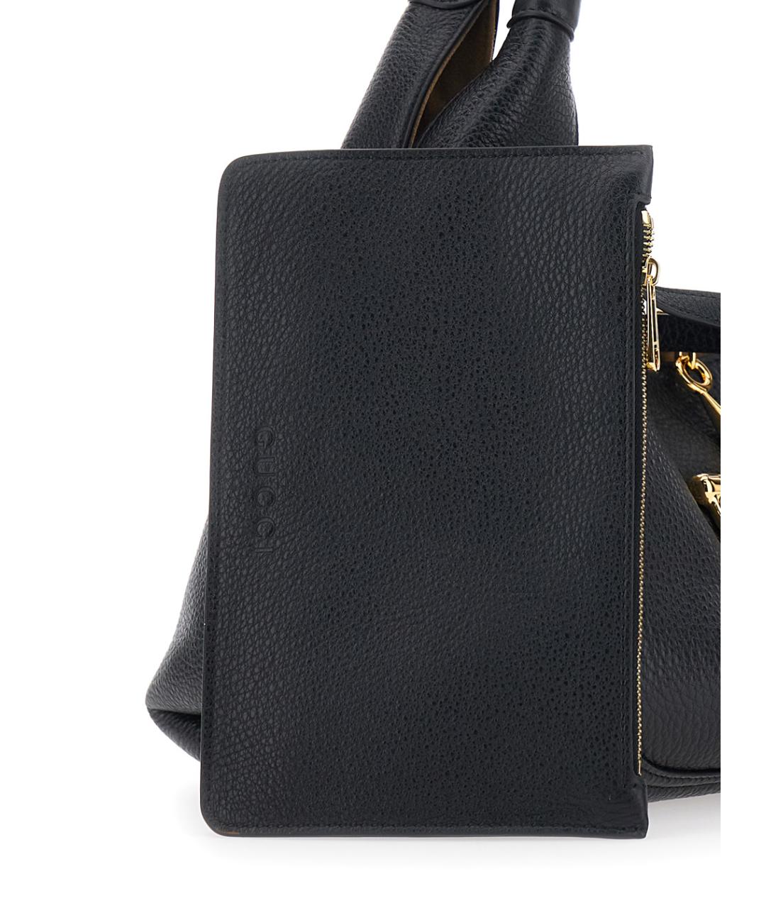 GUCCI Черная кожаная сумка через плечо, фото 4