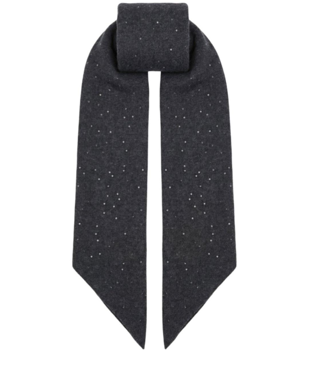 FABIANA FILIPPI Антрацитовый шерстяной шарф, фото 2