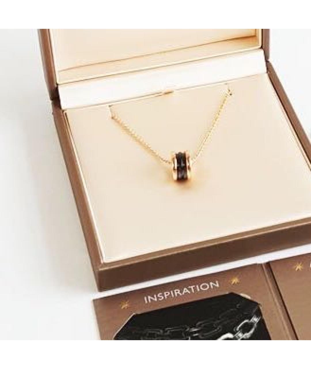 BVLGARI Черная подвеска из розового золота, фото 2