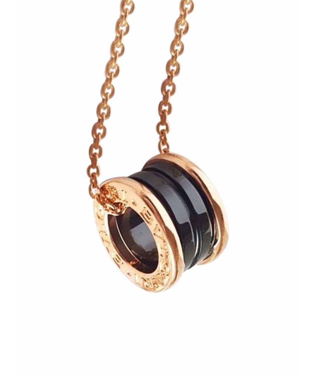 BVLGARI Черная подвеска из розового золота, фото 7