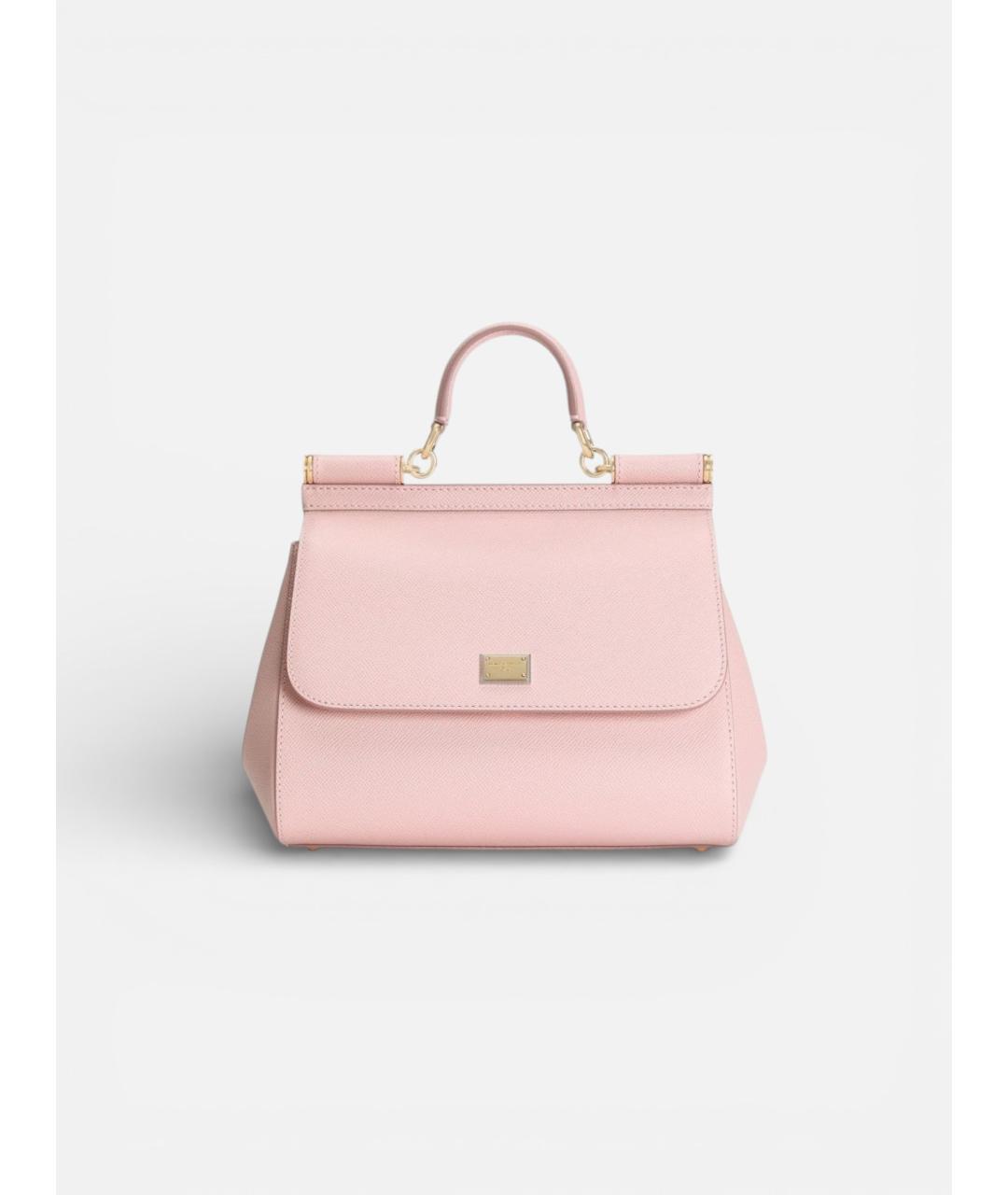 DOLCE&GABBANA Розовая кожаная сумка через плечо, фото 4